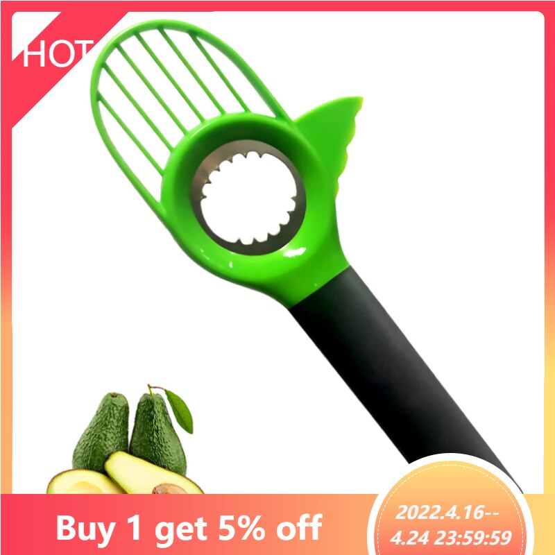 Avocado Slicer 3 in 1 with Silicon Grip Handle Avocado Shea Corer Splitter Pitter Cutter Pit Remover Multifunctional Fruit Knife