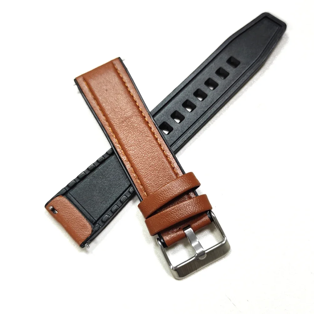 22mm nahkaista silikoniranneketta huami amazfit bip 6 5/ balance/stratos 3/ gtr 4 2e 3 pro/pace -kellolle, ranneke vaihtoranneke