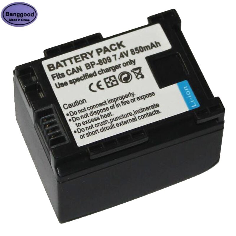 7.4V 850mAh BP-809 BP809 Camera Battery For Canon BP-808 BP-819 BP-827 FS200 FS21 FS22 FS100 FS10 FS11 HF200 HF20 HFS100