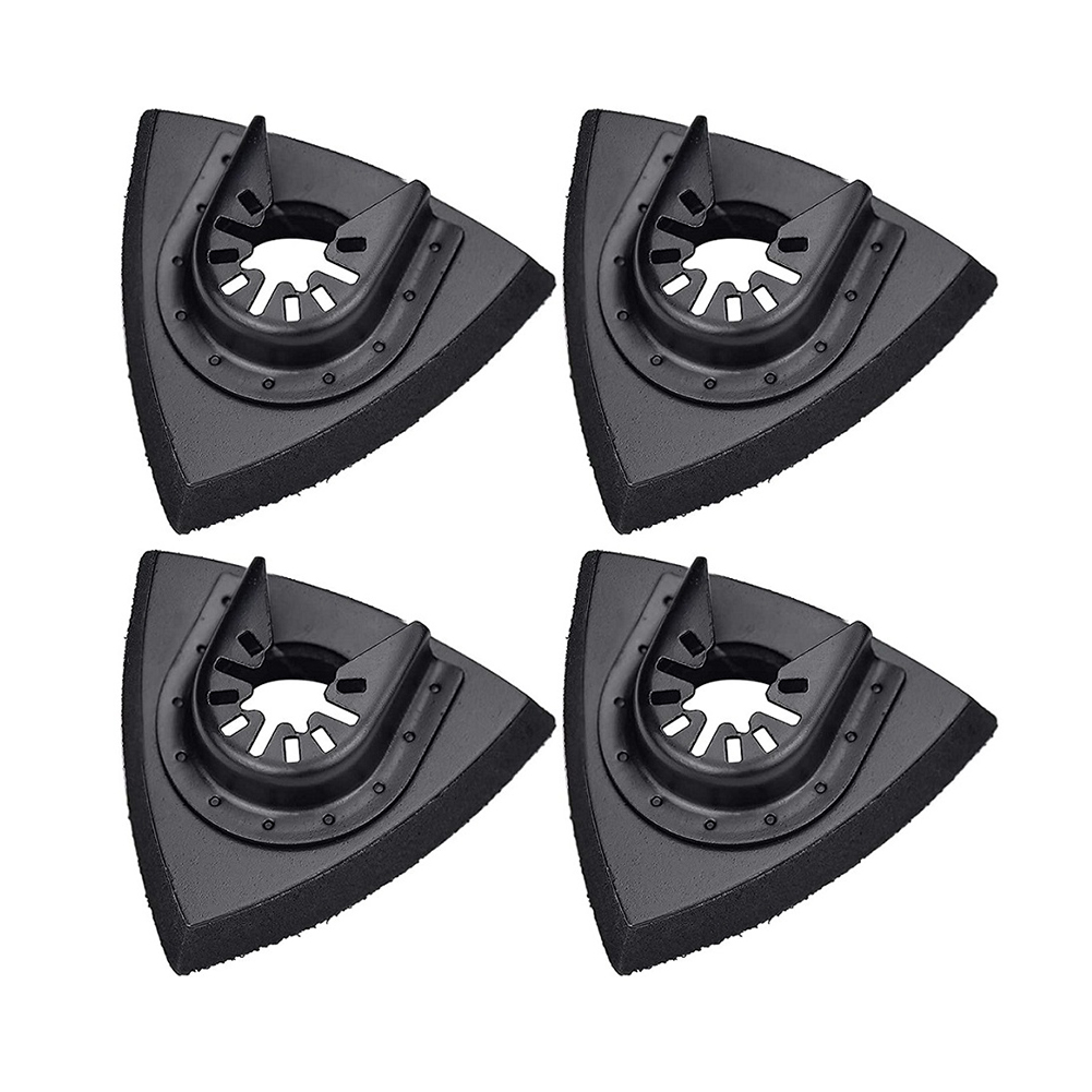 Almohadilla de lijado Triangular de 80mm/90mm/93mm, papel de lija con gancho, herramientas eléctricas oscilantes de liberación rápida para pulir madera y Metal, 1/3/4 unidades: Blanco