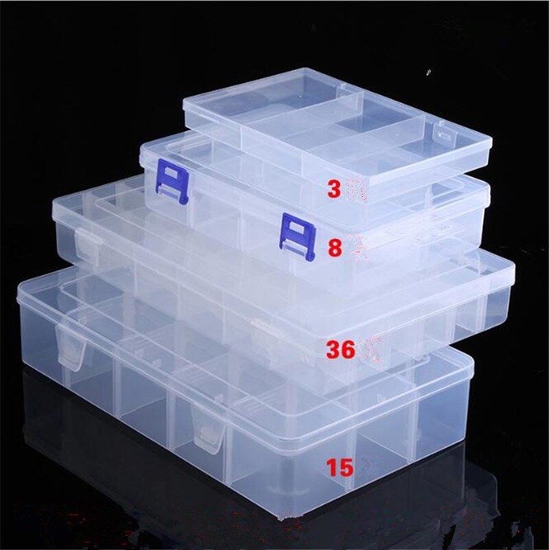 Organizer Opbergdoos 1 Pc Transparante Plastic Verstelbare Tablet Geneeskunde Pillendoos Sieraden Organizer Box