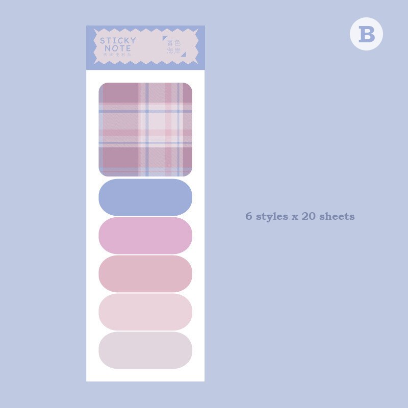 120 Sheets/Pack Leuke Memo Pad Kleurrijke Sticky Notes Briefpapier Planner Stickers Kawaii Notebooks Kantoor School Bericht Levert: B