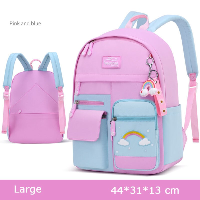 2022 Rainbow Series Backpack Kids Waterproof School Backpacks for Teenage Girls Primary Children School Bags mochila femenina: L pink2