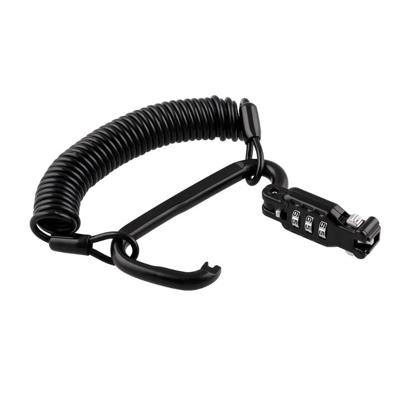 Tough Motorcycle Helmet Lock with Black Combination Pin Locking Carabiner Device