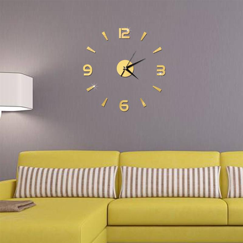 3D bricolage horloge murale moderne acrylique chiffre arabe horloge murale pour la maison salon chambre décoration-noir (batterie non incluse)