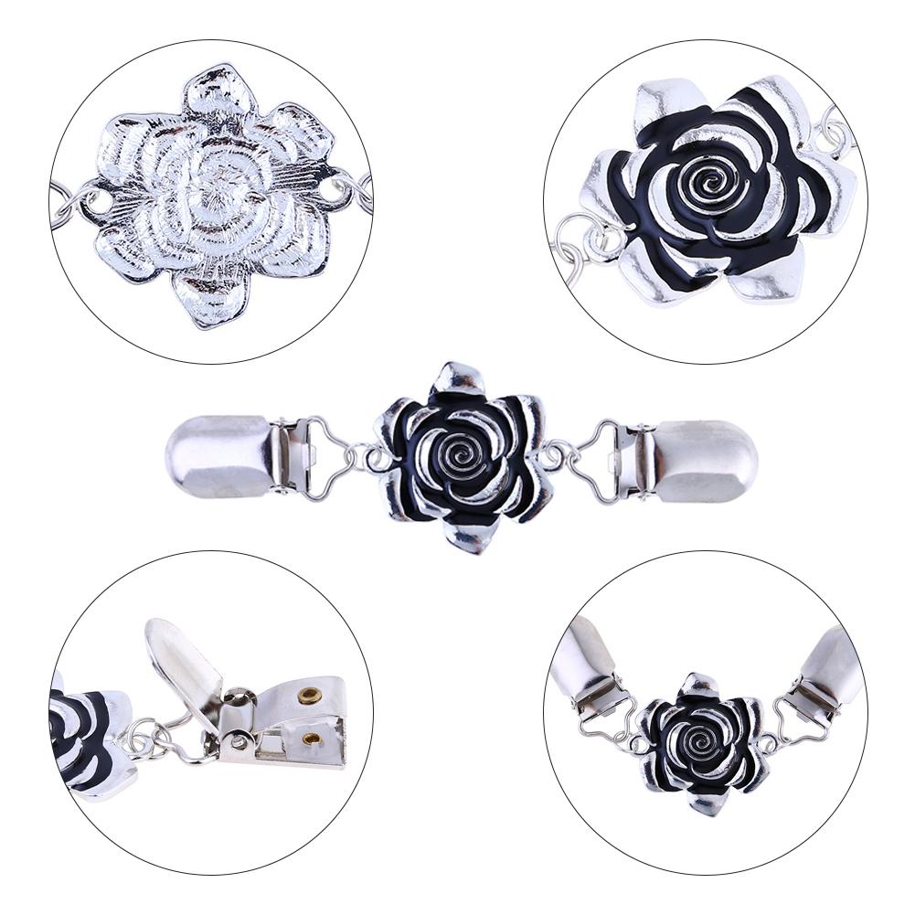 5PCS Elegante Trui Blouse Pin Sjaal Broche Kleding Pins Zilveren Clips Vest Kraag Clip Sluitingen Charm Accessoires Sieraden #