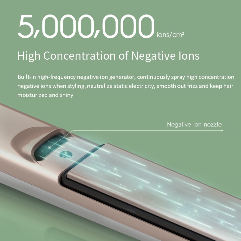 LENA 2 in 1 Hair Straightener Hair Curling Iron Negative Ion Curler Styling Tool Four-Gear Temperature Adjustment Portable Home