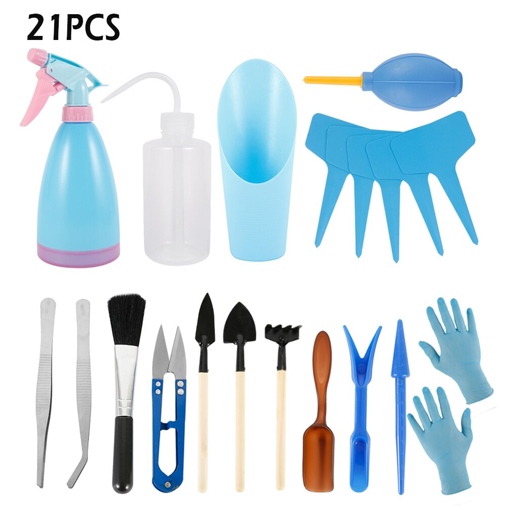 21pcs Succulents Transplanting Tools Flower Seedlings Planted Hand Tool Kit Plant Sowing DIY Accessories Gardening Supplies