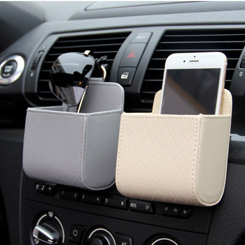 PU leather car socket vents trash can car phone seat bag storage bag for Kia Rio K2 K3 K5 K4 Cerato,Soul,Forte,Sportage R,SORENT