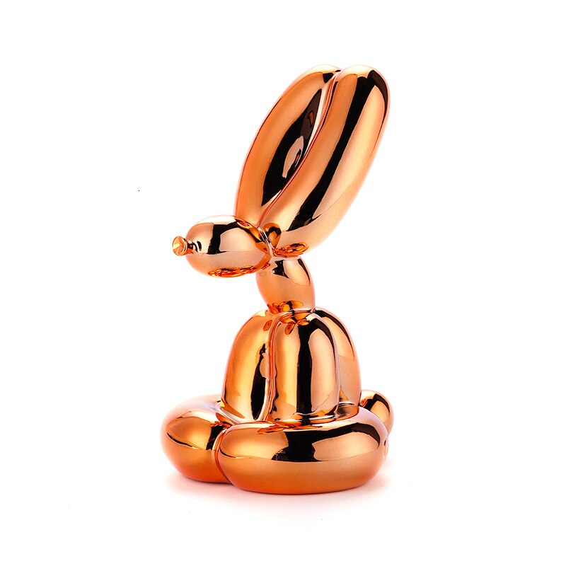 ABSTRACTION nordique décoration animale JEFF KOONS ballon lapin série résine artisanat décoration de la maison SCULPTURE: Orange / 25 cm high