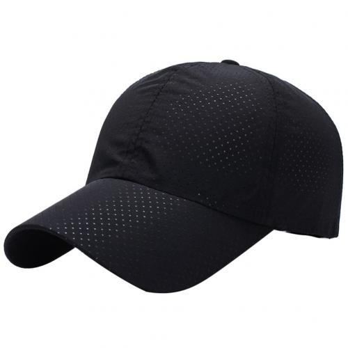 Zomerse effen baseballpetten voor dames en heren, ademend, snapback, unisex, snel drogend, mesh baseballpet, anti-uv zonnehoed, unisex: Zwart