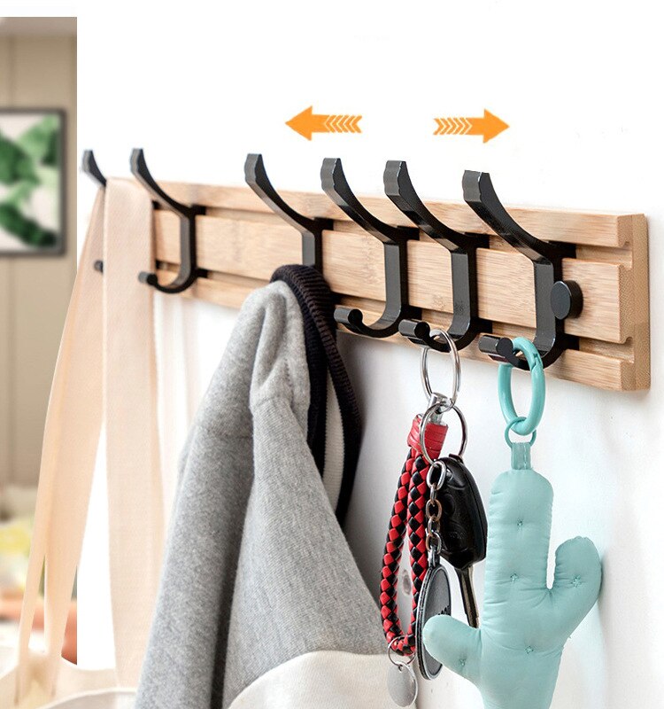 Træbøjle kappekroge nøglekrogeholder tøjopbevaring arrangør metal skjult vægkrog til hængende tøj til hjemmet tilbehør