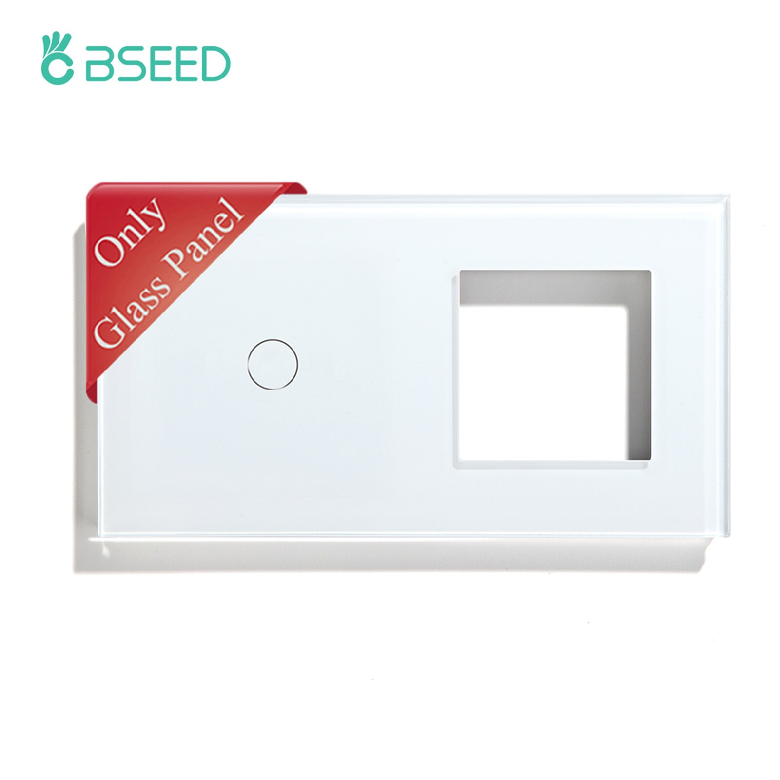 BSEED 1/2/3Gang Light Switch Touch LED Dimmer Sensor Switch Function Keys Wall Panels Glass Frame EU Wall Socket DIY Parts: 1Gang Panel 157mm