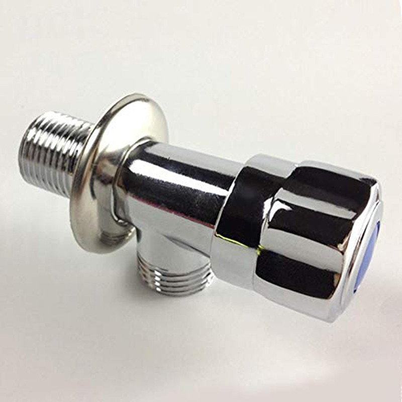 1PC Copper and Cold Water Triangle Valve Flow Control Valve Three-Way Valve Durable Thread Bathroom Angle Valve