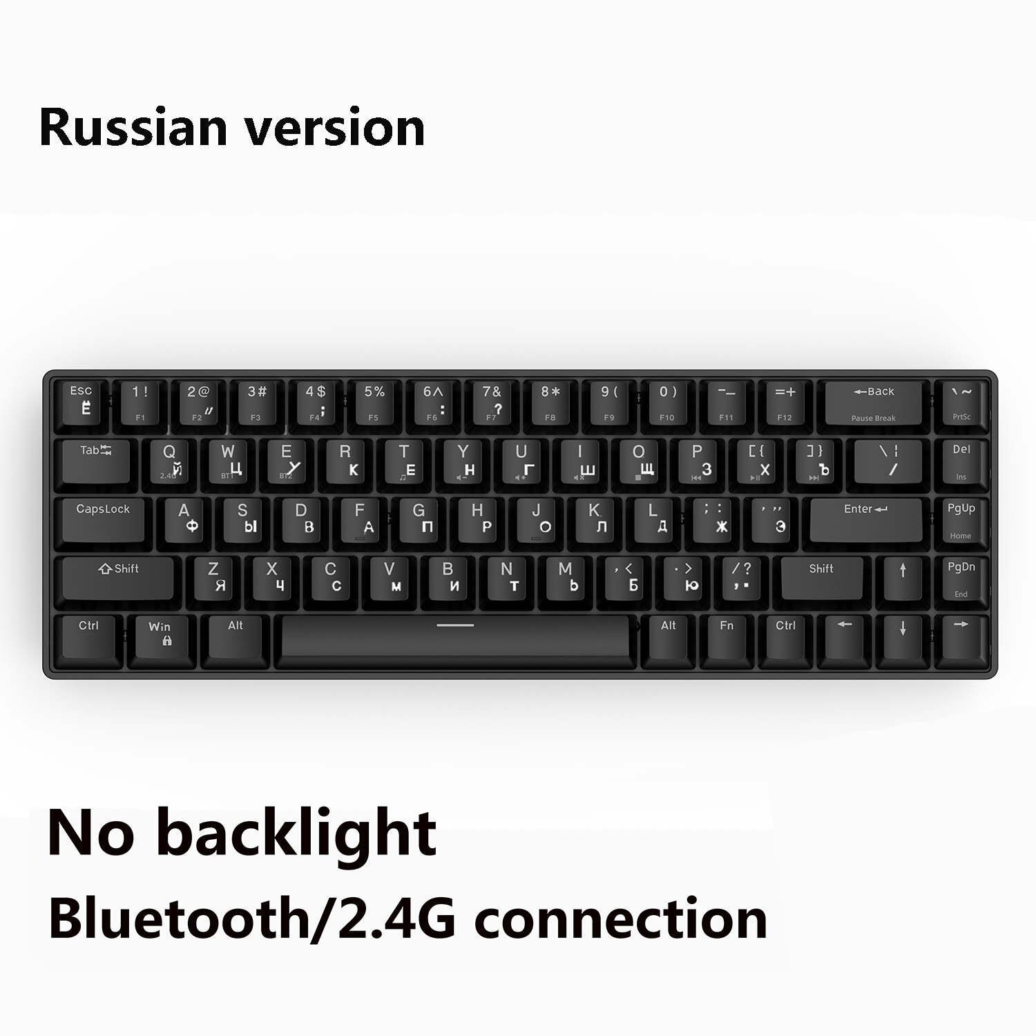 Mechanische Toetsenbord Bluetooth/2.4Ghz Gaming Toetsenbord Wirless Blauw/Rood/Bruin Schakelaar Voor Mac Windows Android: GK68 Black US / blauwe schakelaar