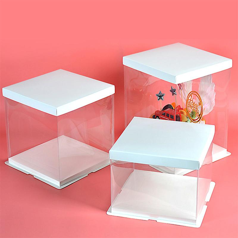 4Pcs Cake Verpakking Cake Container Transparantie Cake Box Cake Wrapping Doos
