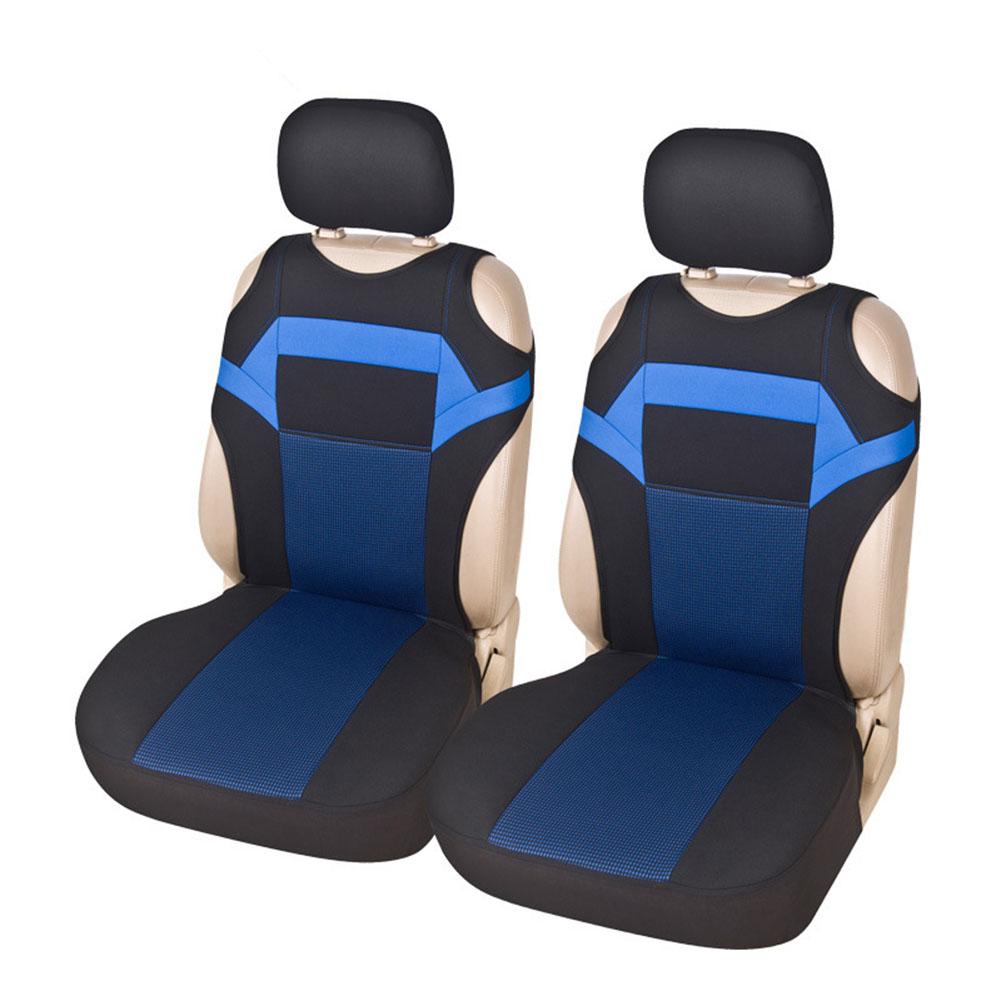 Universal Breathable 4Pcs/Set Car Front Seat Covers With Free Headrest Covers Mesh Car Interior Accessories T Shirt Type: Blue