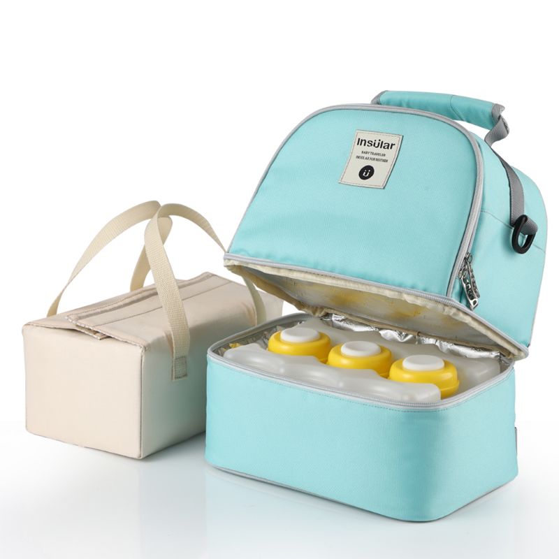 Doppel Schicht Brust Milch Kühler Tasche Feuchtigkeits Rucksack mit Eis Pack Flasche: GN