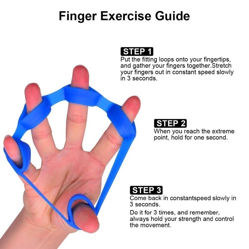 Silicone Doigt Pince Gym Main Poignée Résistance Bande Poignet Civière Élastique Cinq Doigt Expander Force Formateur Exercice