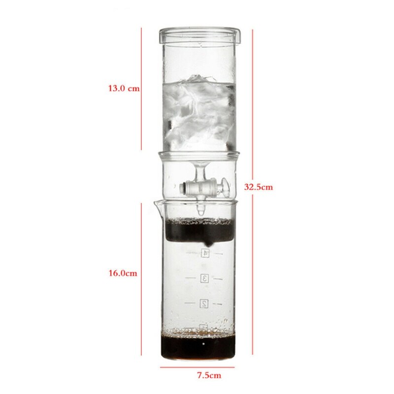 Bedste 400ml 5 kop hollandsk kaffe koldt vand glas dryp ismaskine brygmaskine hjemmekontor