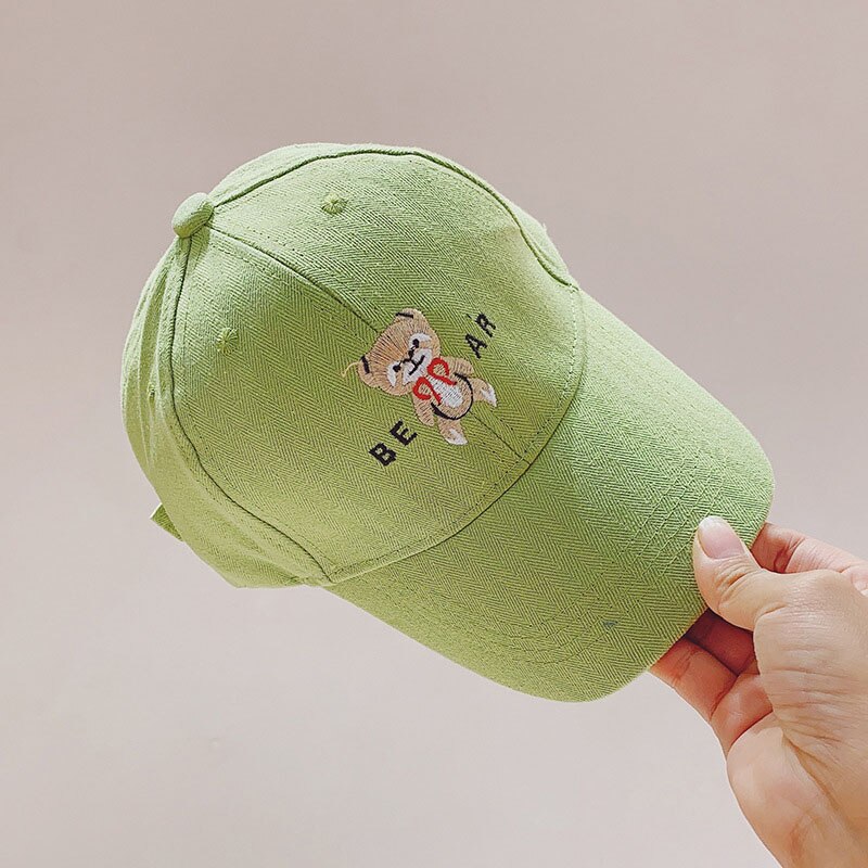 Mignon dessin animé ours enfants casquette de Baseball printemps été bébé garçons filles chapeau en plein air réglable Snapback enfants plage casquette de soleil: green