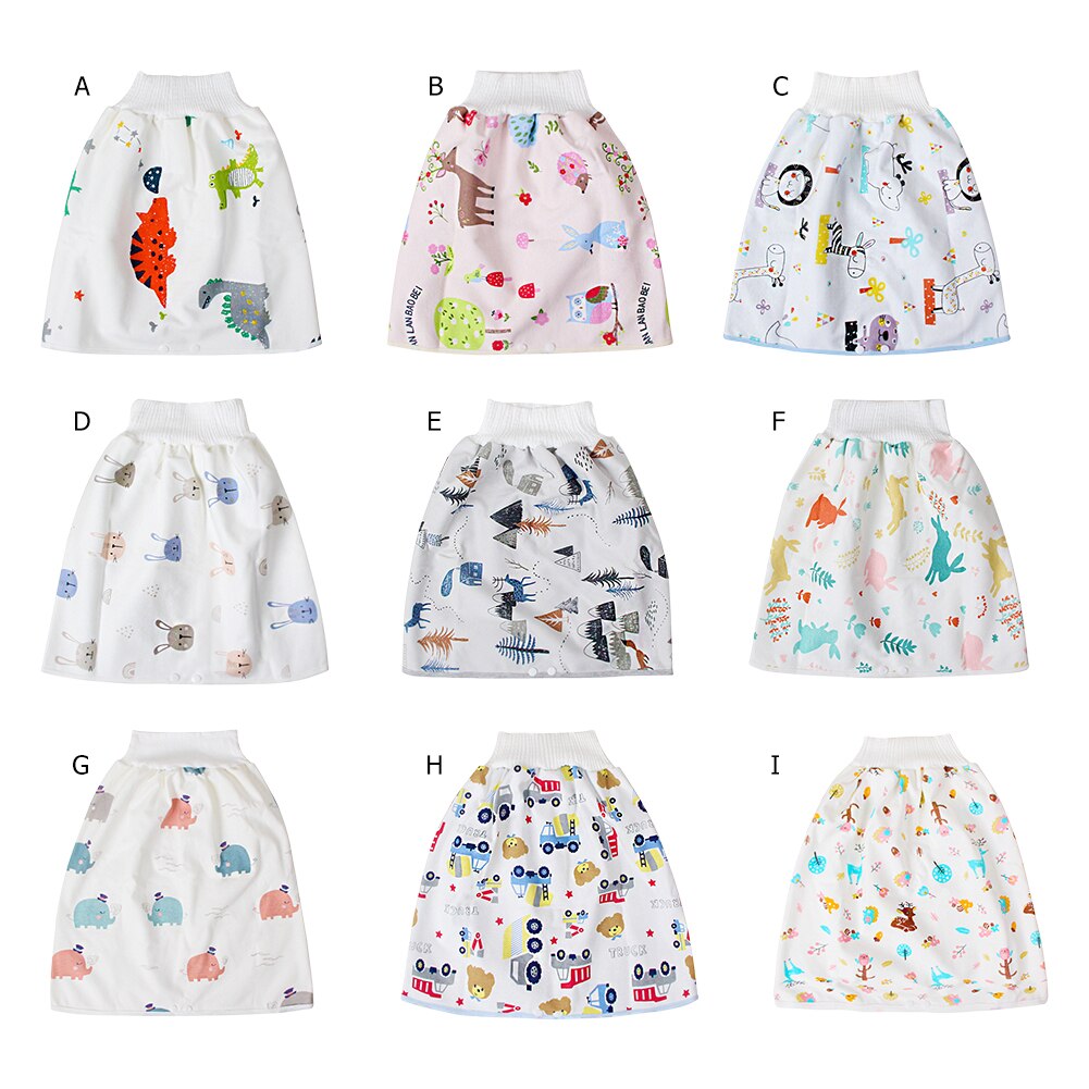 Cute Cartoon Baby Skirt Diapers TPU Waterproof Reusable Nappies Cloth Cotton Leak-proof Children Breathable Training Pants