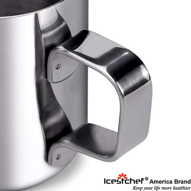 Icestchef 150/350/600ml skummende kande pull blomsterkop rustfrit stål kaffe mælk skum krus mælk skum kande thermo latte art