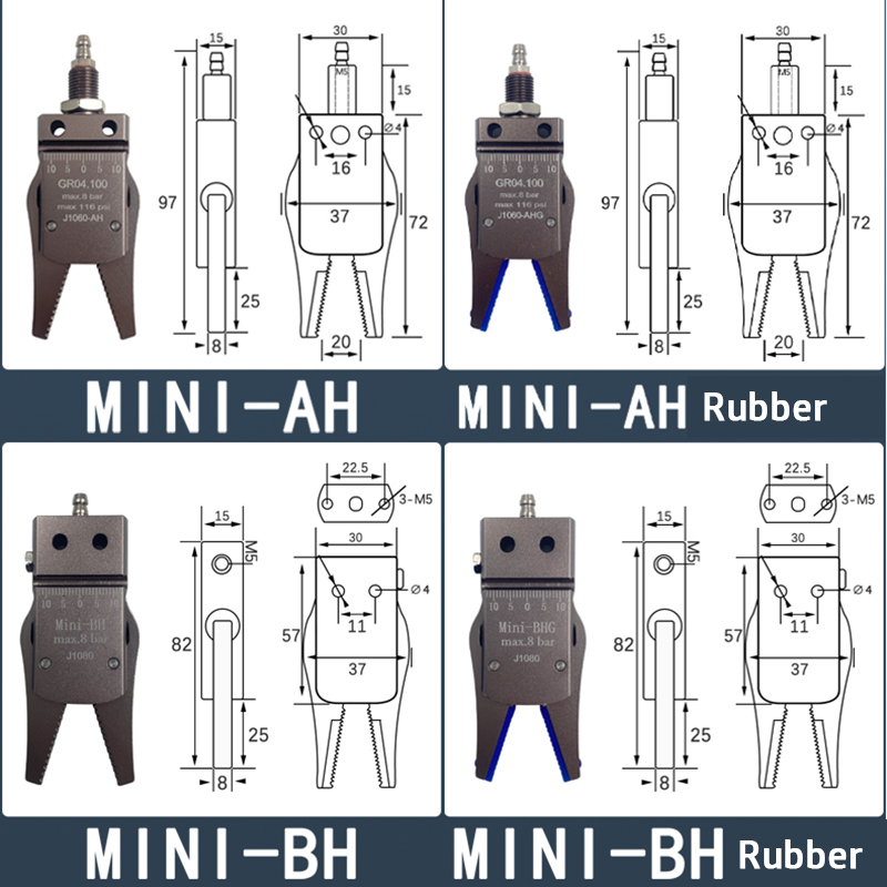 Mini-Greifer der Manipulator befestigung mit magnetischem Induktion schutz für Höhle Spritzguss zylinder für pneumatische Vorrichtungen
