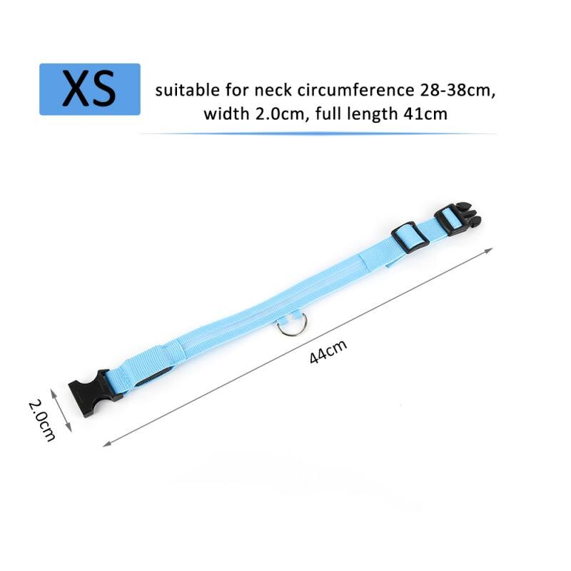 1Pcs Pet Nylon Halsbanden Night Veiligheid Lichtgevende Lichtgevende Lichtgevende Hondenriem Hond Lichtgevende Lichtgevende Kraag