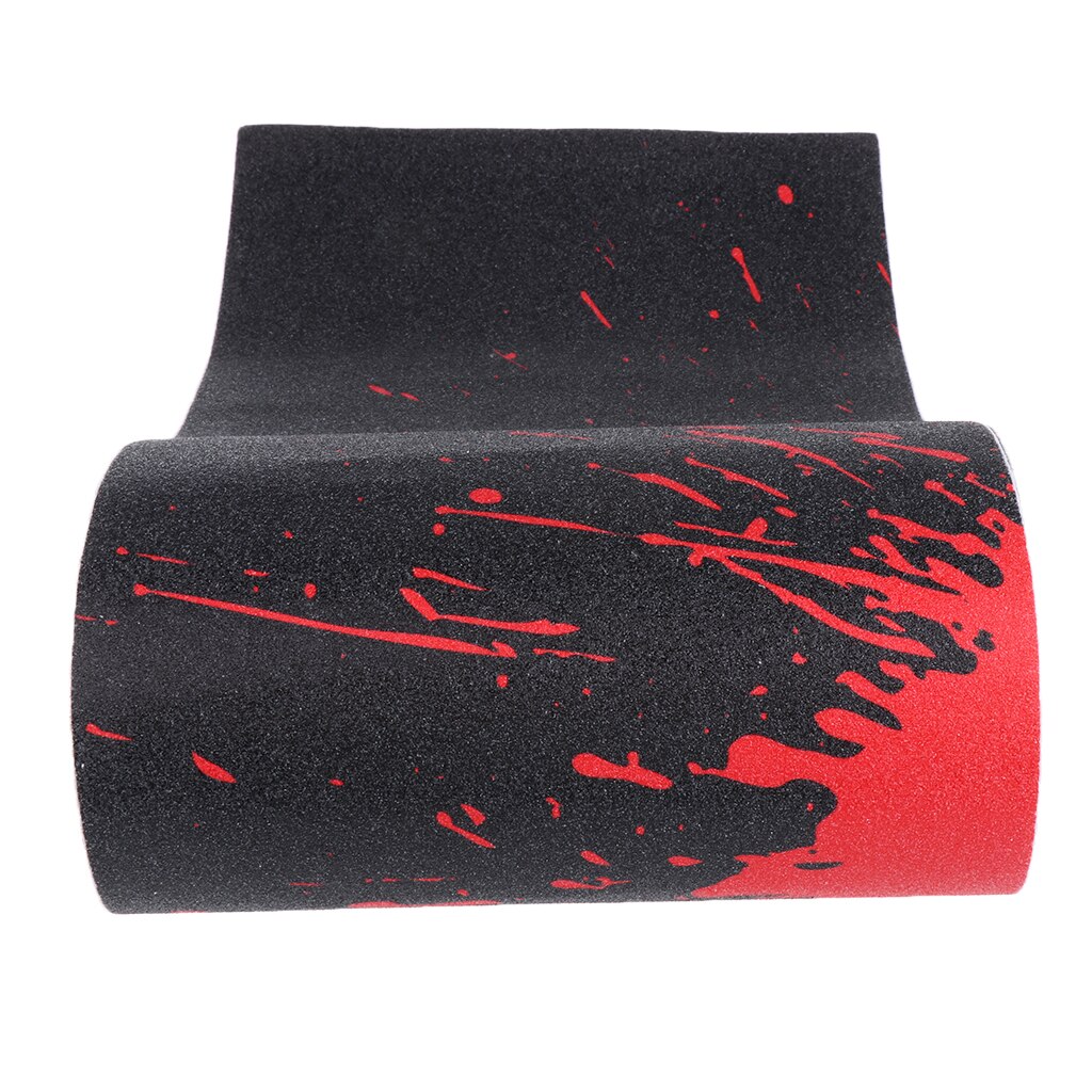 Pro skateboard deck sandpapir greb tape griptape ark anti-skrid flere stil 33 x 9 tommer / 84 x 23 cm: Sort og rød