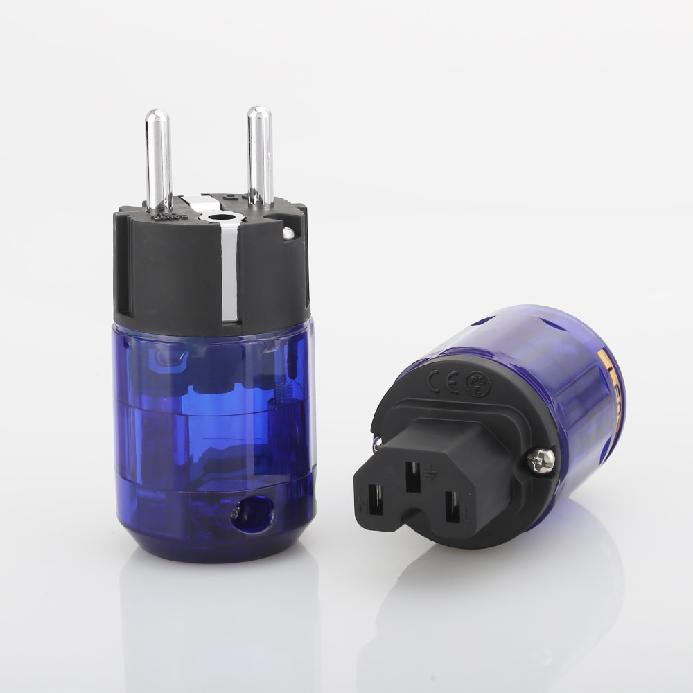 5 stücke Neue High-End Rhodium Überzogene P-037E EUR Schuko EU Power Stecker für DIY Hifi Elektrische Power Kabel