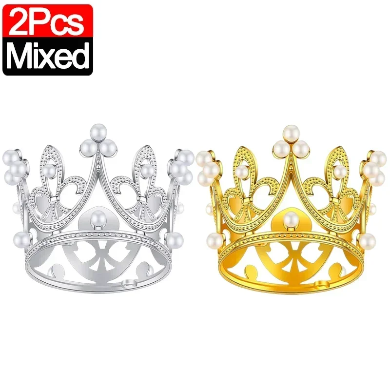 20/1 stk mini krone kakedekorasjon perle tiara måke sølv kroner kaketopper til låve hårpynt bryllup bursdagsfest