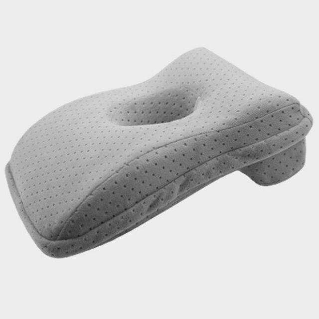 Memory Foam Nap Pillow Office Noon Sleeping Pillow School Table Desk Pillow Breathable With Hole for Face Down Sleeper HM005: Charcoal Grey