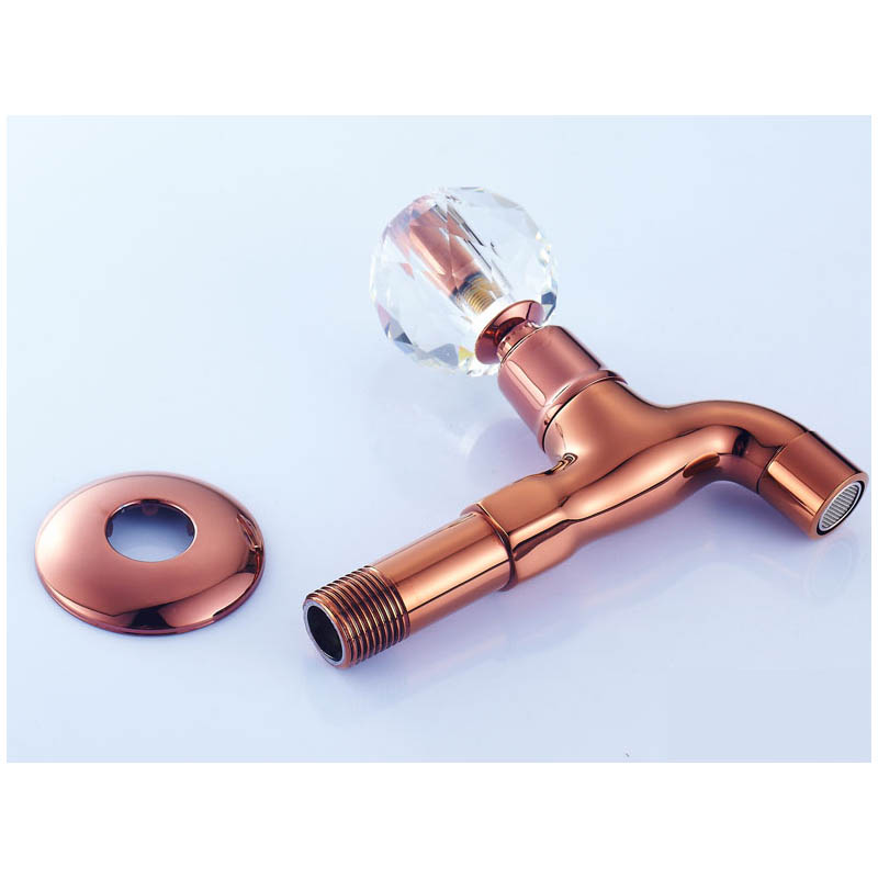 Lavatrice rubinetto piscina Mocio rosa oro rubinetto oro rubinetto lavatrice Allunga sfera di Cristallo interruttore