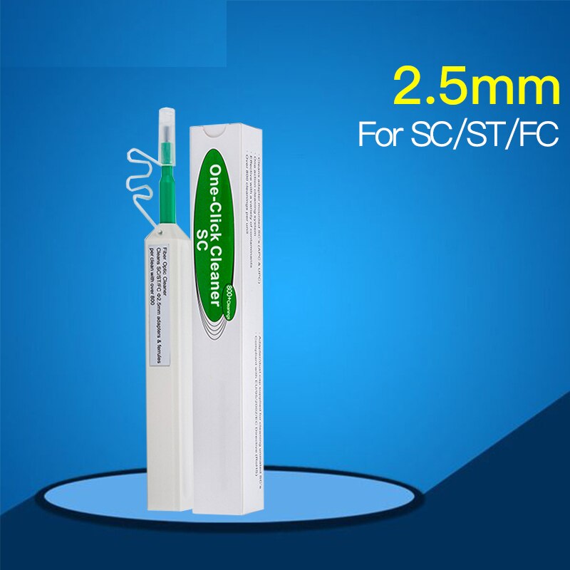 2pcs One-Click Cleaner Optical Fiber Cleaner Pen Cleans 2.5mm SC FC ST and 1.25mm LC MU Connector Over 800 Times: 2.5mm