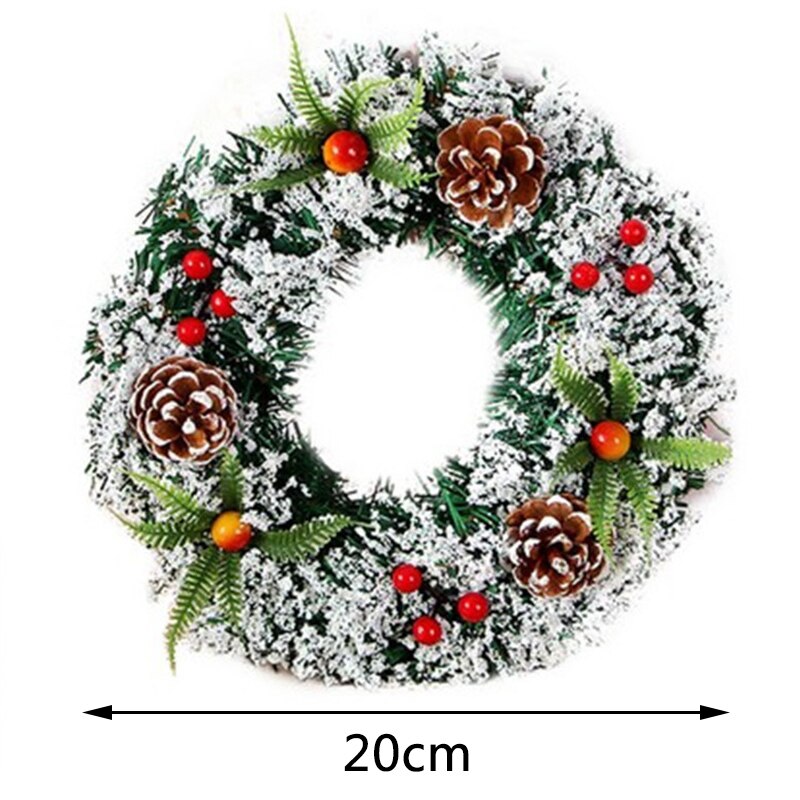 År håndlavet jule krans dekoration til hjemmet gran krans cirkel kunstig krans dør hængende ornament fest