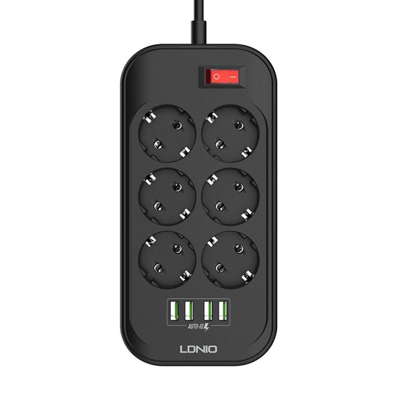 Smart Power Strip with 6 AC Outlets 4 USB Ports Surge Protector with Timing Function Voice Control works with Alexa Google Home: Default Title