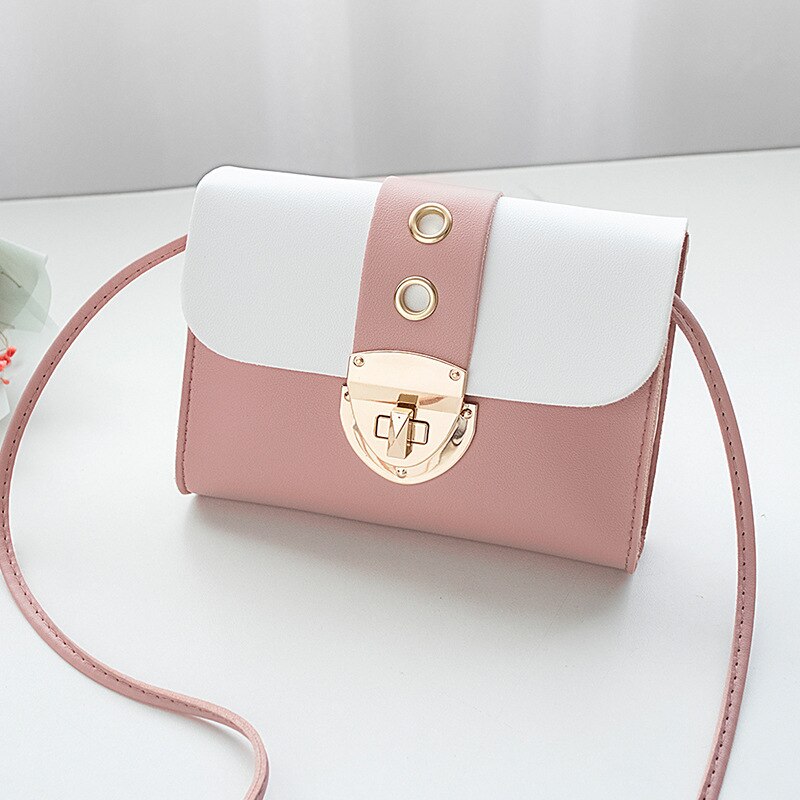 Mini Frauen Tasche Neue Platz Tasche PU frauen Schulter Taschen und Handtaschen Umhängetaschen Einfarbig Schnalle damen Taschen: Rosa