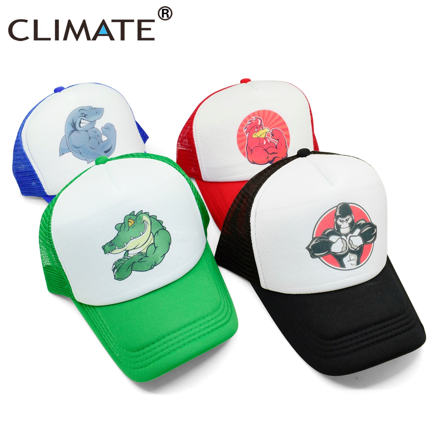 CLIMA di Fitness Robusto Muscolo Coccodrillo Cap Freddo Uomini PALESTRA Per Il Fitness Cap Animale della PALESTRA di Sport Ventole Mesh Trucker Cap Body Building cap