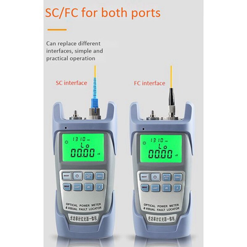 2 in 1 Fiber Optic FTTH Tool 10KM Visual Fault Locator and AUA 9 Optical Power Meter -70-+10DB SC/FC AUA 9 OPM