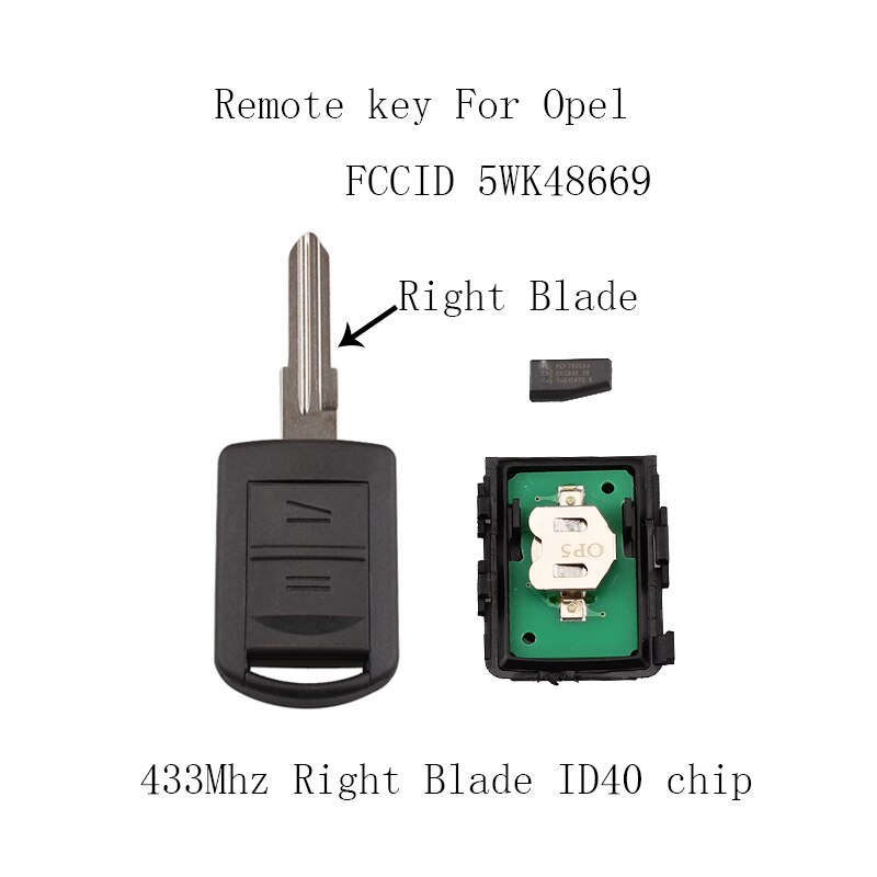 BHKEY 2 Tasten Auto Schlüssel Für Vauxhall Opel Corsa C Combo Tigra Meriva Agila Fernbedienung Schlüssel fallen Abdeckung fob 433 mhz Ich würde40 Chip 5WK4 8668: YM28 Klinge
