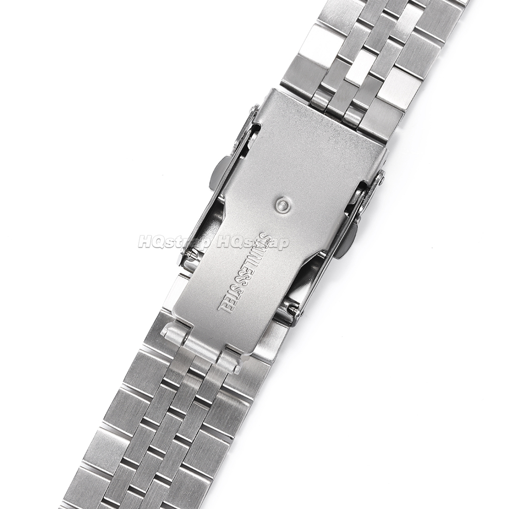 Correa de acero inoxidable de extremo recto para Jubilee SKX007/009, correa de reloj de Metal de 18mm, 19mm, 20mm, 21mm, 22mm, 23mm y 24mm