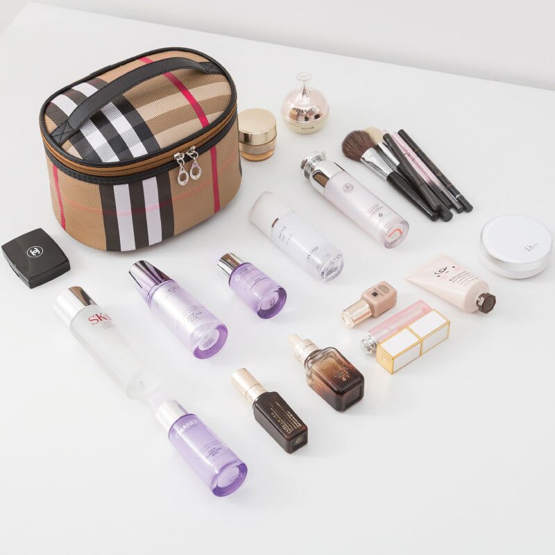 Bolsa de almacenamiento de cosméticos portátil de gran capacidad impermeable de con múltiples patrones, almacenamiento de viaje simple multifuncional