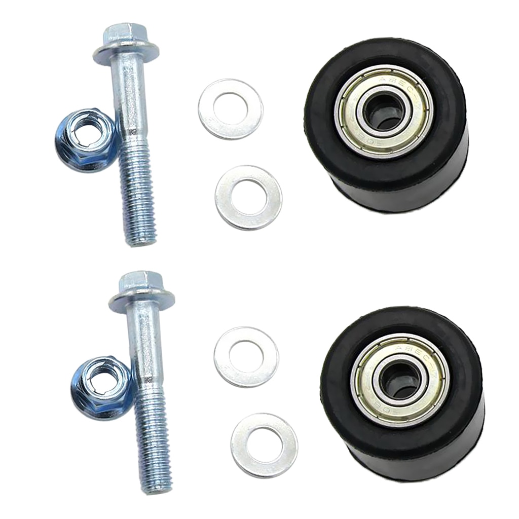 2 stk motorcykel 8mm kæde rulle spændere hjulstyr med bolt til yamaha yfz 350 banshee motor -sort