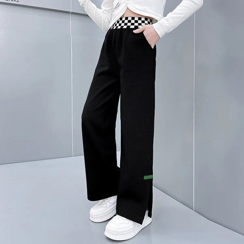 Pantaloni per ragazze adolescenti pantaloni a gamba larga 2022 primavera estate Fashion Design Cotton 4 6 8 10 12 14 15 anni pantaloni sportivi per bambini