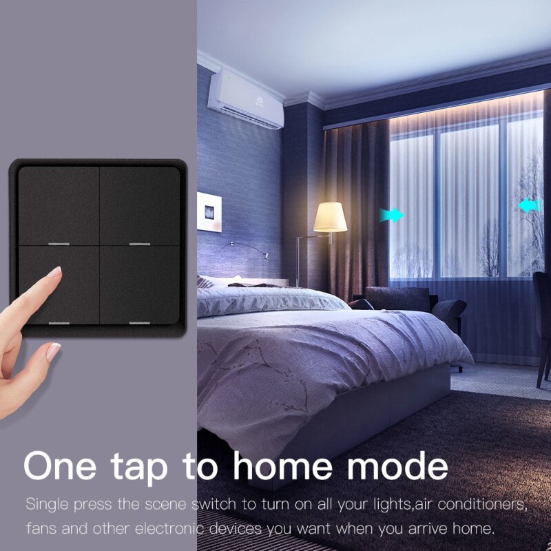 Tuya ZigBee 4banda bezprzewodowy 12 przełącznik sceny kontroler wciskany zasilany z baterii scenariusz automatyzacji dla urządzeń Tuya sprytny Dom