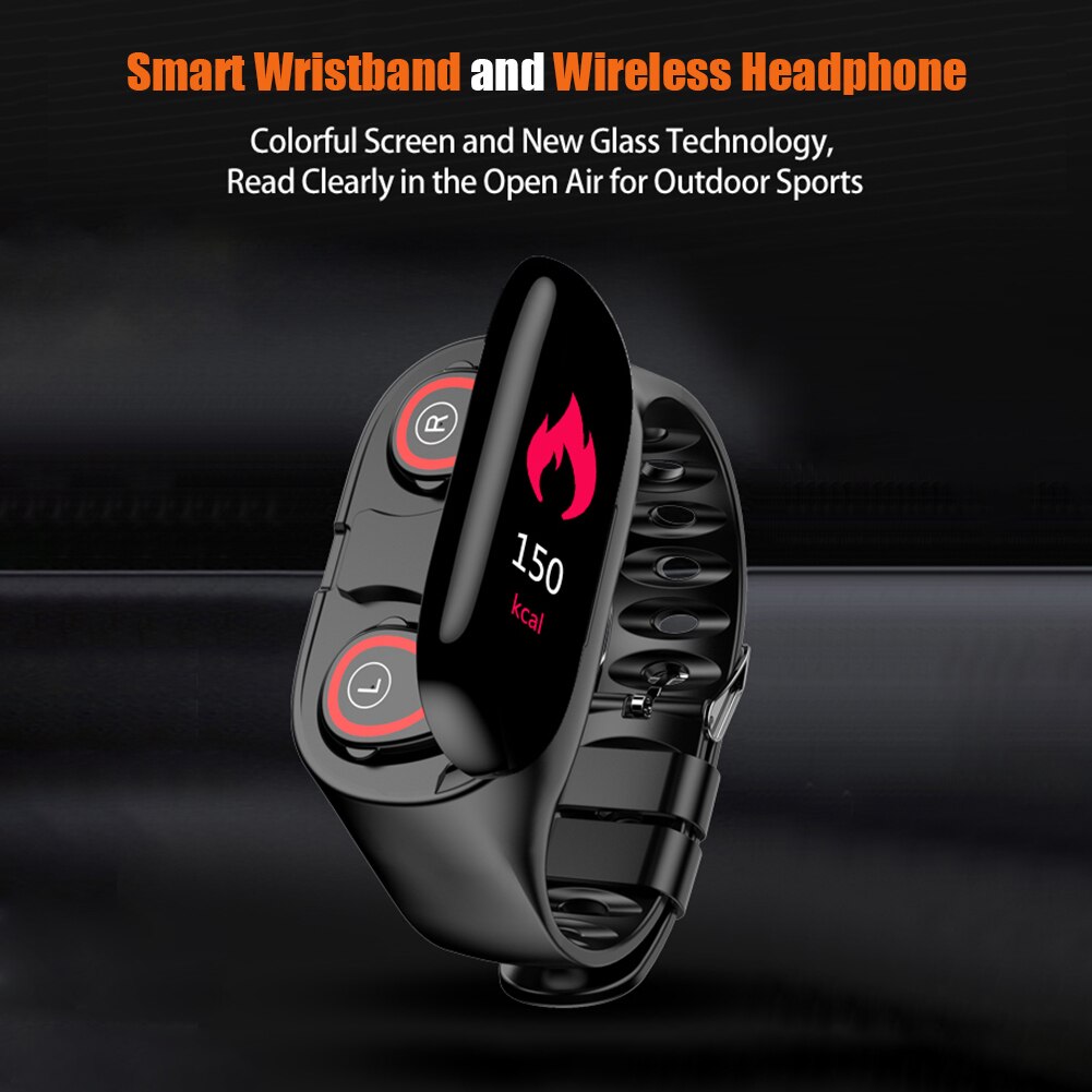 Duurzaam Polsbandjes Waterdicht Slaap Hartslagmeter Wekker Touch Screen Smart Armband Met Bluetooth Hoofdtelefoon