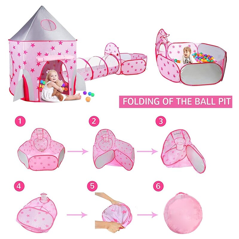 Childrens Zwembad Tent Kasteel Speel Tent Kruipen Tunnel En Bal Pit Opvouwbaar Voor Indoor Of Outdoor Geven Aan Kinderen Beste