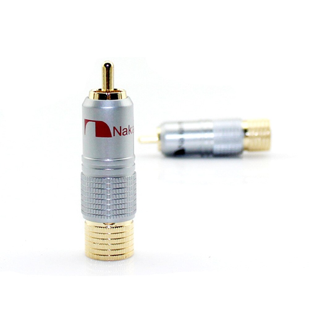 2PCS RCA Audio Connector 24K Gold Speaker Terminal Connector Nakamichi RCA Plug Audio Cable Male Lotus adapter RCA Adapter