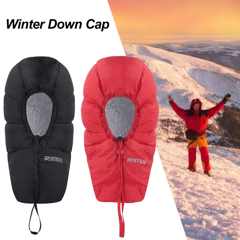 Inverno esqui para baixo chapéu quente à prova dwarm água orelha cobrindo tamanho livre acampamento caminhadas neve esqui chapéu quente para envelope saco de dormir